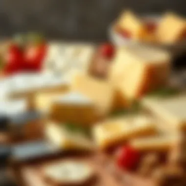 Gourmet Cheese Selection An assortment of gourmet cheeses sliced perfectly