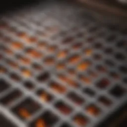 Close-up of a gleaming stove grate after cleaning