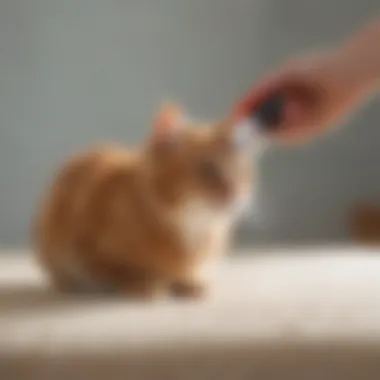 A lint roller removing cat hair from a sweater