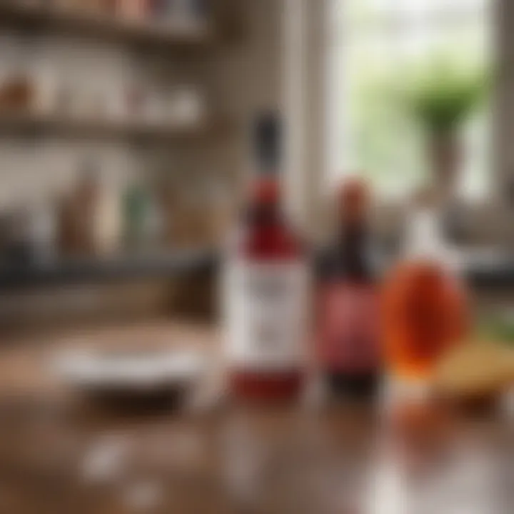 Variety of cleaning products on a table