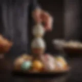 Elegant display of decorated eggs showcasing various designs