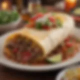 A vibrant display of El Burrito Borracho with rich garnishes.