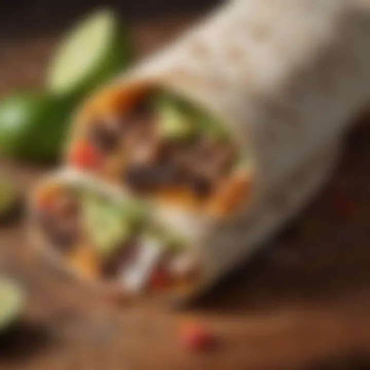 A close-up of El Burrito Borracho revealing its textures.