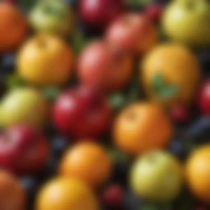 Organic Fruits: Nature's Sweetness Organic fruits displayed elegantly