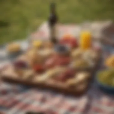 Savoring Napa's Local Delicacies An array of local delicacies beautifully arranged on a picnic blanket