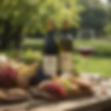Perfect Wine Pairings for Your Picnic A selection of fine Napa wines elegantly displayed for pairing