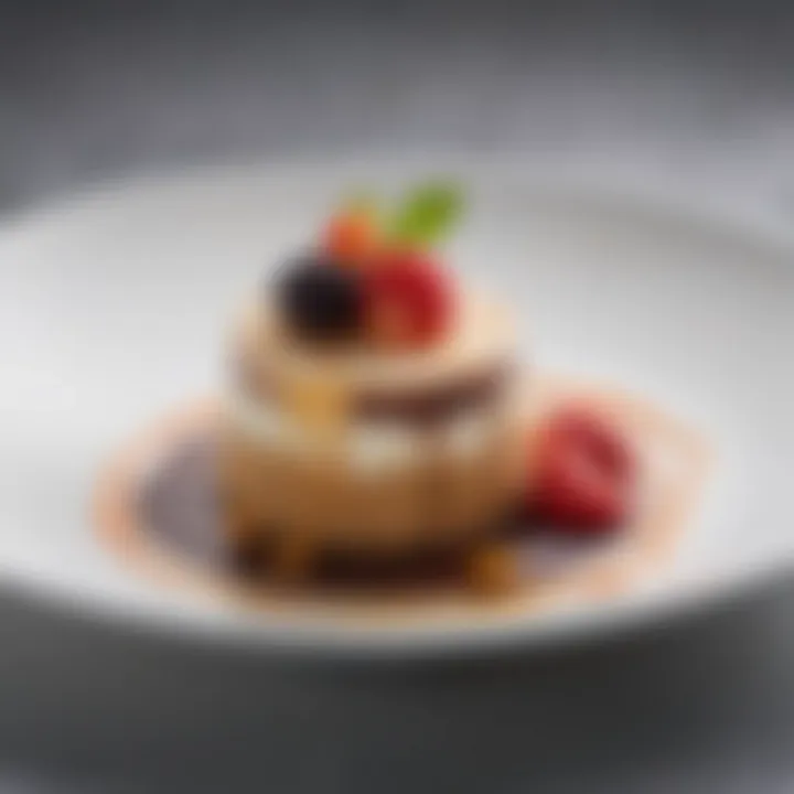 A gourmet dessert that embodies the innovative dining experiences available in Orlando