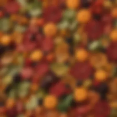 Dehydrated Fruits and Vegetables for Long-Term Storage A visually appealing display of dehydrated fruits and vegetables highlighting their longevity.