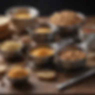 Precision Measuring Tools for Baking Precision measuring cups and spoons tailored for baking purposes.