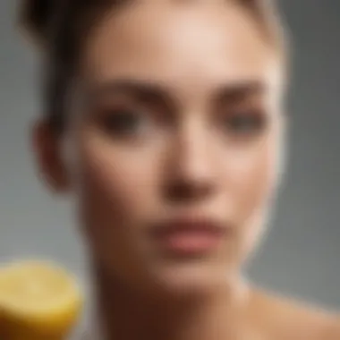 Lemon juice being applied to skin, demonstrating the application method.