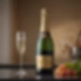 A luxurious bottle of high-alcohol champagne set against an elegant backdrop