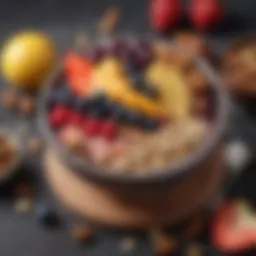 A vibrant bowl of acai berries with fresh fruits and nuts