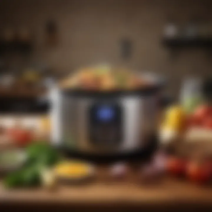 A variety of ingredients ready for a WiFi enabled crock pot recipe