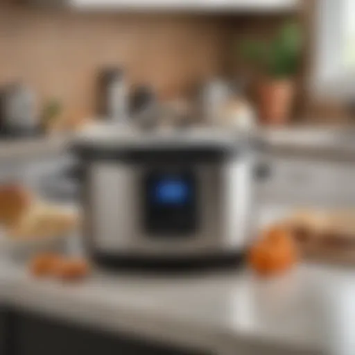 A sleek WiFi enabled crock pot placed on a kitchen countertop