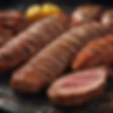 A vibrant selection of barbecued meats showcasing different cooking techniques