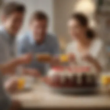 Engaging Moments: Customers Celebrating with Cake Customer enjoying a birthday cake experience