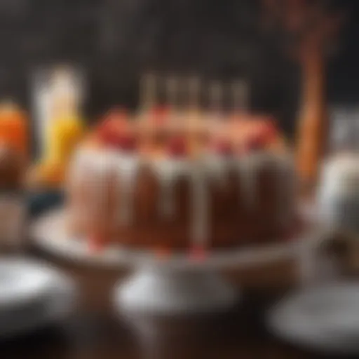 Delicious cake adorned with candles