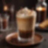 Artfully crafted boozy coffee cocktail garnished with cocoa