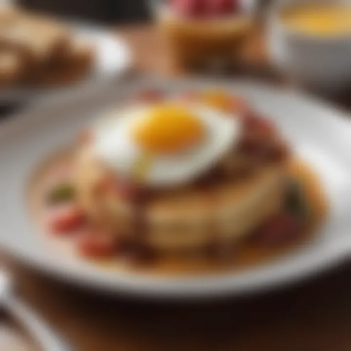 A close-up of a gourmet breakfast dish showcasing unique flavors