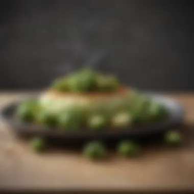 A beautifully plated dish featuring Brussels sprouts in an innovative culinary presentation