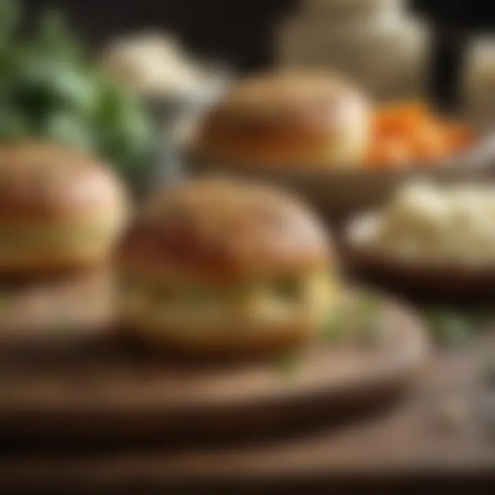 A vibrant array of ingredients used to make cauliflower buns