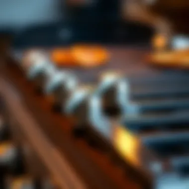 Close-up of the burners and control knobs on the Char Broil grill