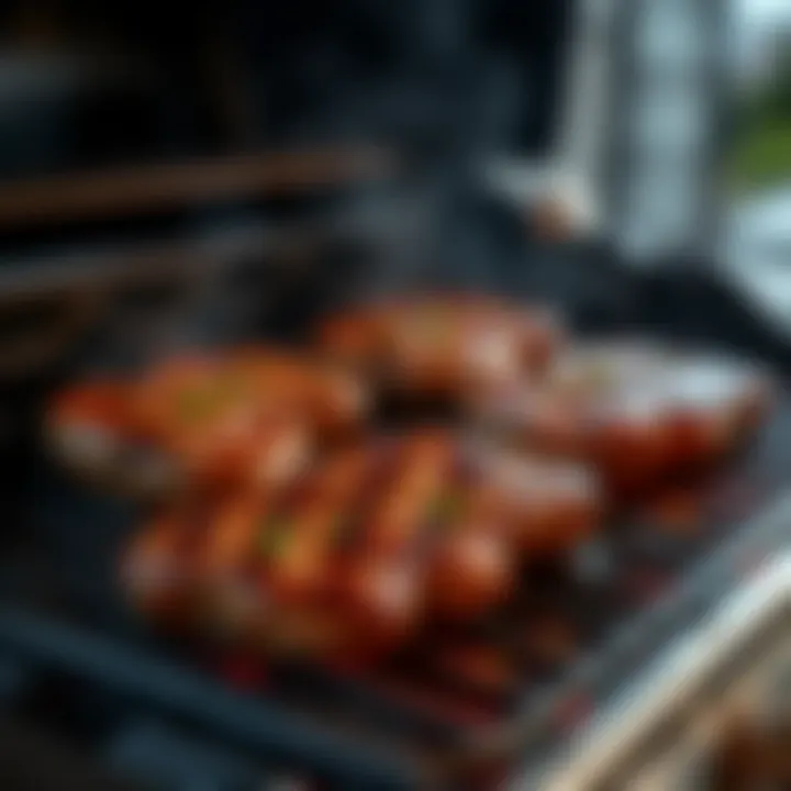 Beautifully grilled steaks on the Char Broil three-burner grill