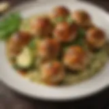 A plate of delicious Chicken Zucchini Meatballs with fresh herbs