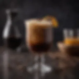 Elegant cocktail garnished with coffee beans