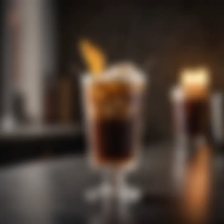 A sophisticated cocktail glass showcasing a coffee-infused drink