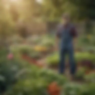 A vibrant community garden showcasing diverse crops