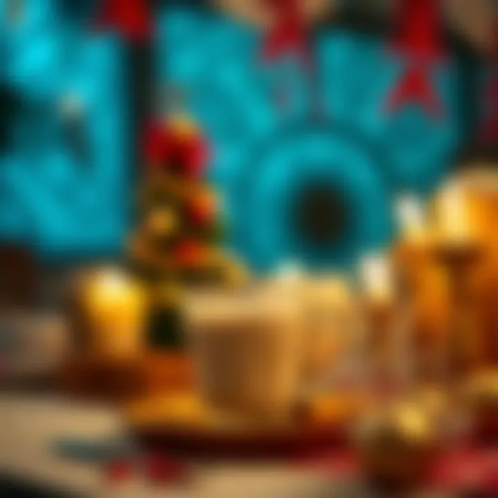 A traditional Puerto Rican celebration scene featuring coquito as a centerpiece