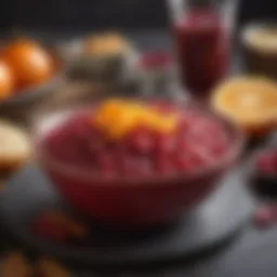 Vibrant cranberry relish with orange zest in a bowl
