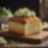Freshly baked cauliflower bread loaf