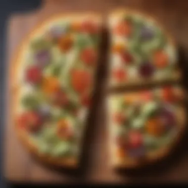 Sliced cauliflower bread with toppings