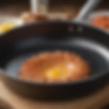 Close-up of the interior of a deep dish frying pan showcasing its non-stick surface