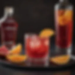 A sophisticated cocktail featuring vodka, cranberry juice, and orange juice garnished with citrus slices.