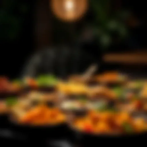 A vibrant assortment of global cuisines showcasing colorful dishes.