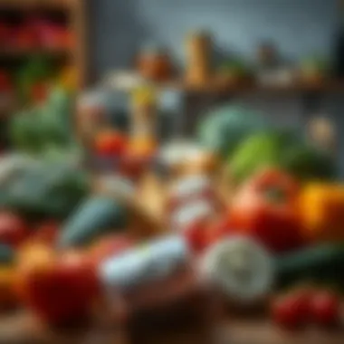 An array of fresh produce and pantry staples ready for meal planning.