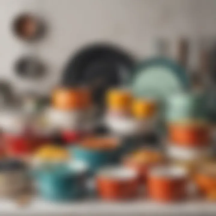 Diverse range of colors and styles in Drew Barrymore's kitchenware