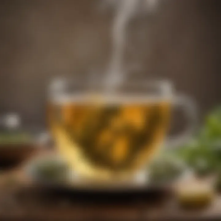 An elegant display of herbal teas with steam rising