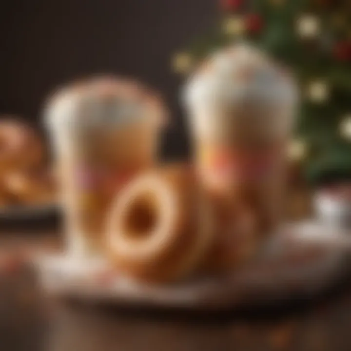 Seasonal Delights at Dunkin' Donuts Seasonal Dunkin' Donuts flavors displayed with festive decorations