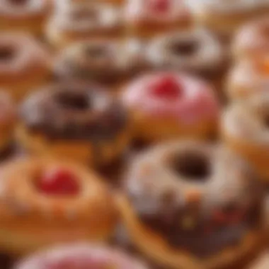 Unique Toppings on Dunkin' Donuts Close-up of unique flavor toppings on Dunkin' Donuts