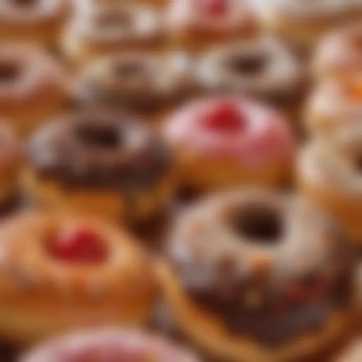 Unique Toppings on Dunkin' Donuts Close-up of unique flavor toppings on Dunkin' Donuts