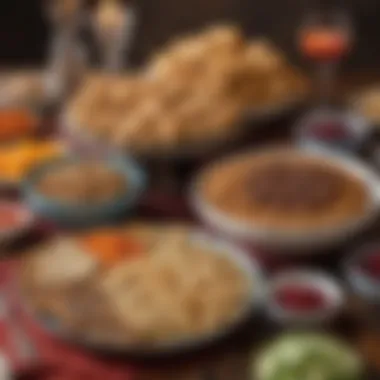 Festive Passover Snack Display Colorful array of Passover snacks on a festive table