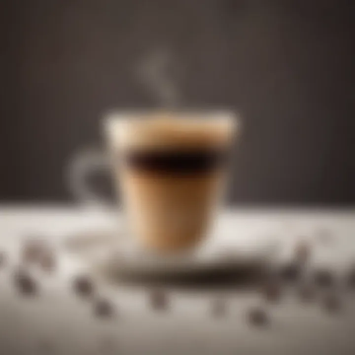 A beautifully brewed espresso shot with crema on top served in a delicate cup