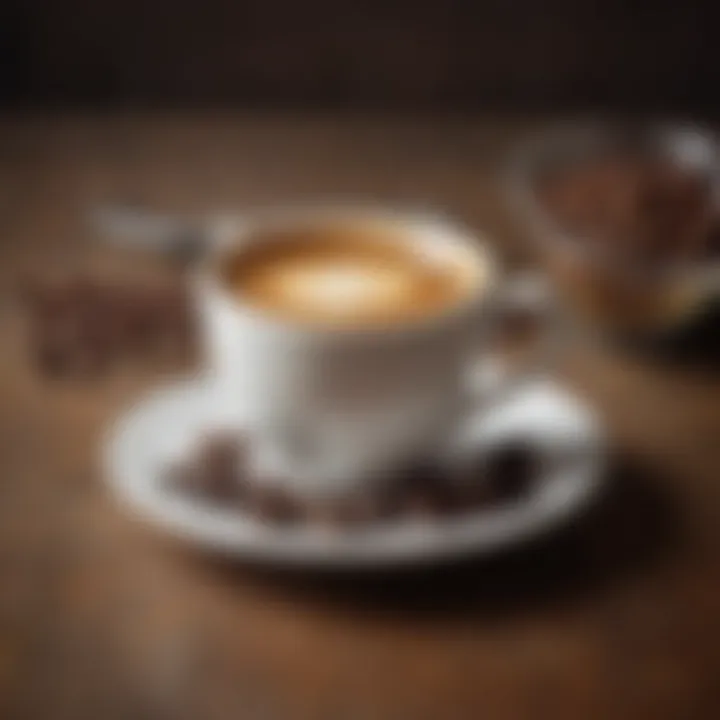 A selection of food pairings that complement espresso, arranged elegantly