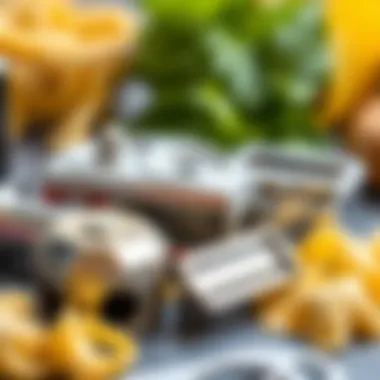 Selection of pasta cutters with different shapes