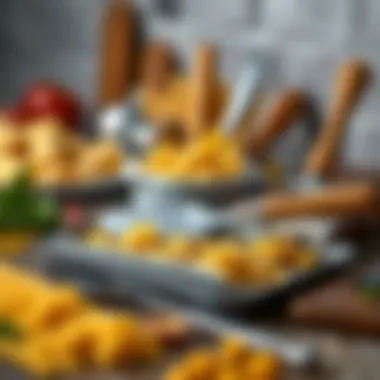 Essential pasta toolset neatly arranged