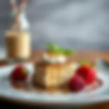 A beautifully plated gluten-free dessert showcasing exquisite presentation